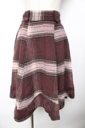 画像: axes femme / チェックフレアスカート  赤 Y-25-11-01-152-AX-SK-SZ-ZY