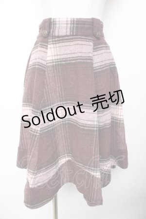 画像: axes femme / チェックフレアスカート  赤 Y-25-11-01-152-AX-SK-SZ-ZY