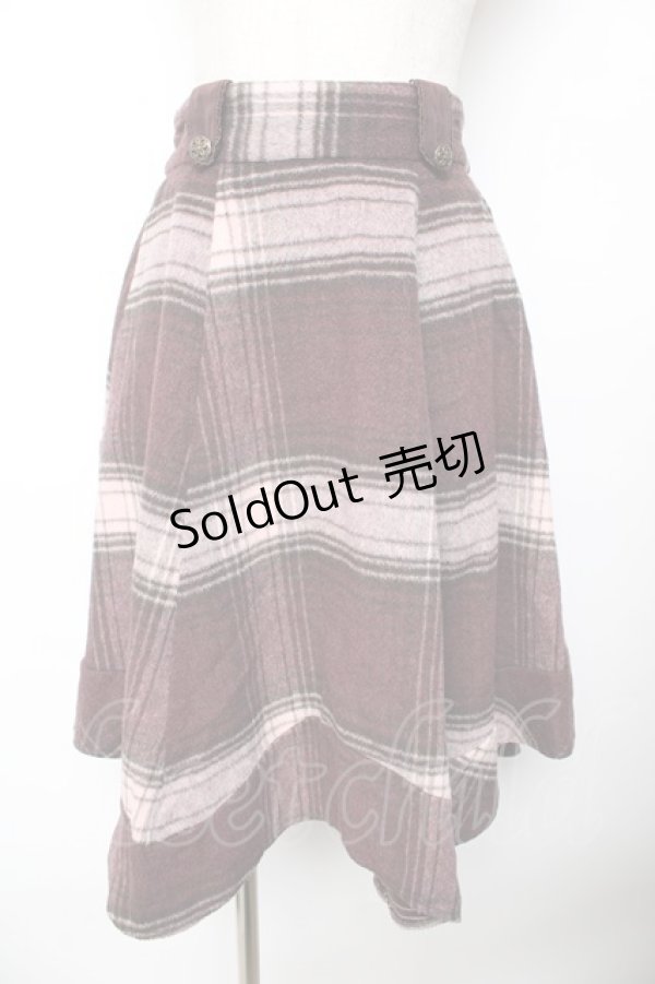 画像1: axes femme / チェックフレアスカート  赤 Y-25-11-01-152-AX-SK-SZ-ZY (1)