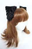 画像2: NOVESSEL / クロスチェーンリングピアス付き猫耳ヘアピン  黒 Y-25-11-01-022-PU-ZA-SZ-ZY (2)