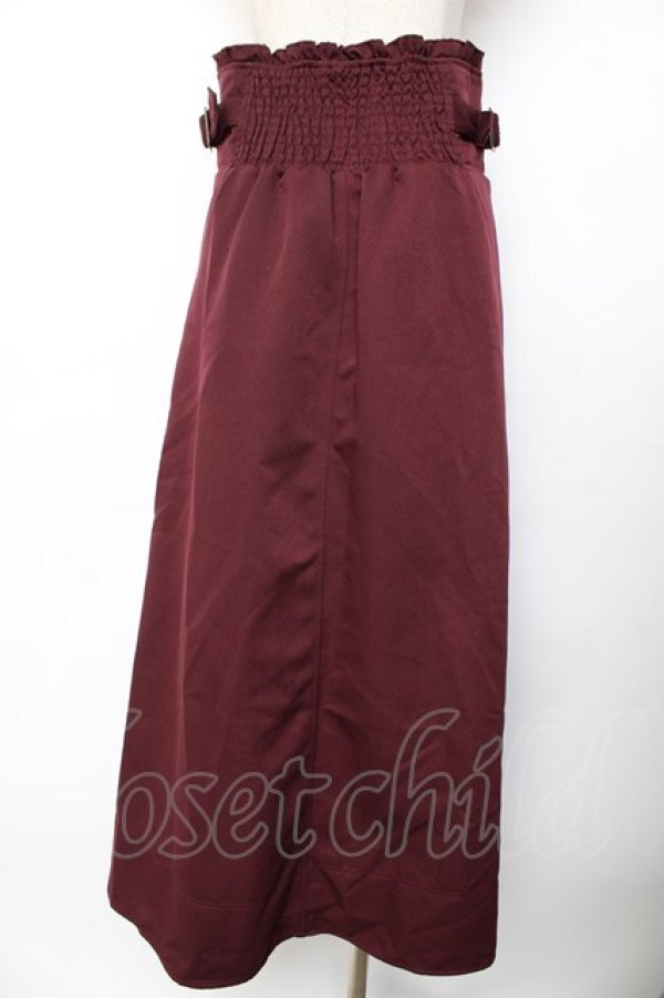 画像2: axes femme / センタープリーツロングスカート  ワイン Y-25-11-01-153-AX-SK-SZ-ZY (2)