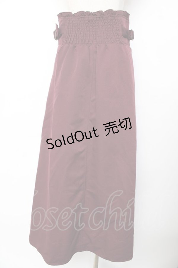 画像2: axes femme / センタープリーツロングスカート  ワイン Y-25-11-01-153-AX-SK-SZ-ZY (2)