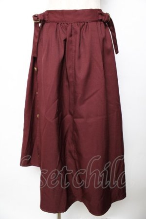 画像: axes femme / サイド釦アシンメトリースカート M ワイン Y-25-11-01-154-AX-SK-SZ-ZY