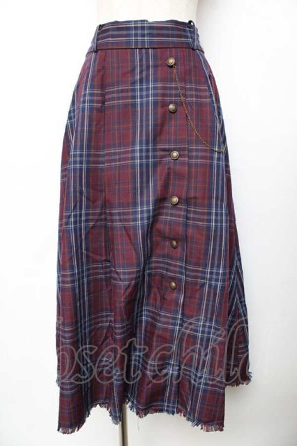 画像1: axes femme / タータンチェックスカート F ワイン Y-25-11-01-155-AX-SK-SZ-ZY (1)