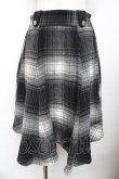 画像1: axes femme / シャギーチェックイレヘムスカート M 黒 Y-25-11-01-156-AX-SK-SZ-ZY (1)