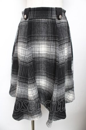 画像: axes femme / シャギーチェックイレヘムスカート M 黒 Y-25-11-01-156-AX-SK-SZ-ZY