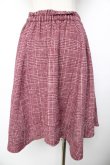 画像2: axes femme / シャギーチェックイレヘムスカート  ワイン Y-25-11-01-158-AX-SK-SZ-ZY (2)