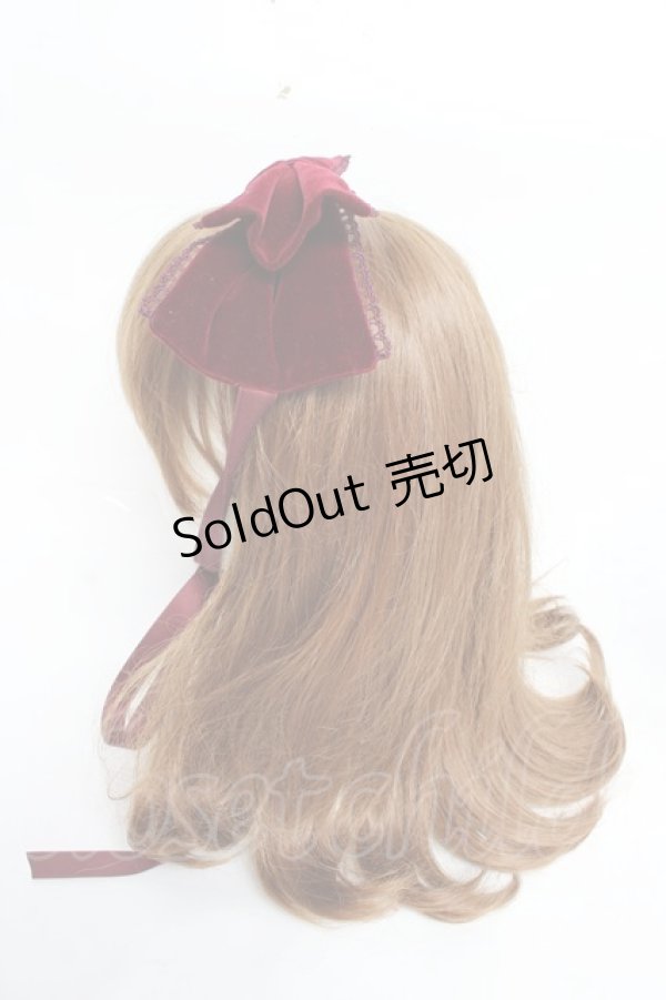 画像2: axes femme kawaii / ベロアリボンヘッドドレス  ワイン Y-25-11-01-023-AX-AC-SZ-ZY (2)