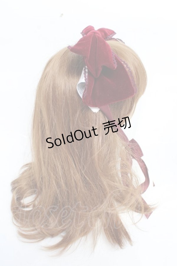 画像3: axes femme kawaii / ベロアリボンヘッドドレス  ワイン Y-25-11-01-023-AX-AC-SZ-ZY (3)