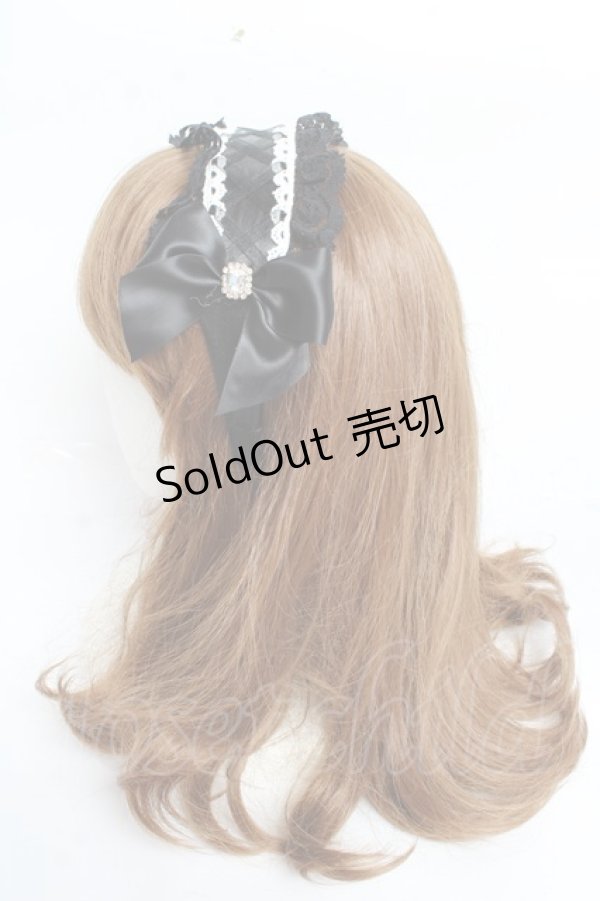 画像2: MA*RS / ふりふりヘッドドレスカチューシャ  黒 Y-25-11-01-027-EL-AC-SZ-ZY (2)