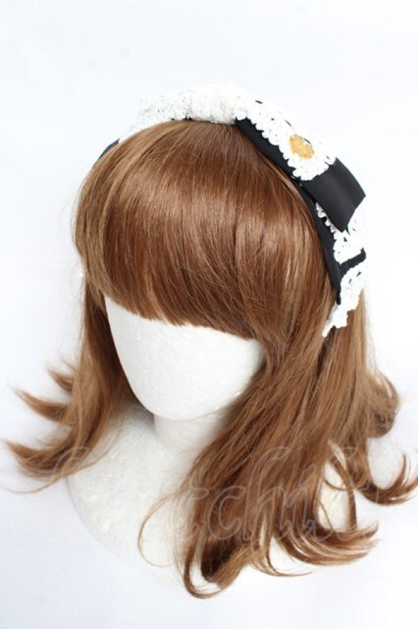 画像1: Angelic Pretty / シフォンレース羽根リボンカチューシャ  黒 Y-25-11-01-030-AP-AC-SZ-ZY (1)