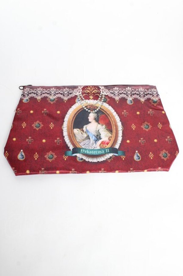 画像1: abilletage / オールドポートレートポーチ  ボルドー Y-25-11-01-006-GO-ZA-SZ-ZY (1)