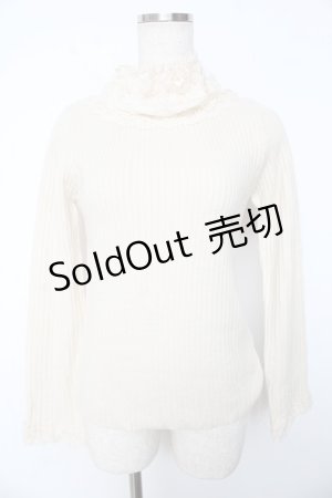 画像: axes femme / レースネックニットトップス  キナリ Y-25-11-01-033-AX-TO-SZ-ZY