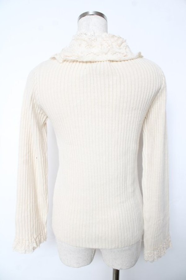 画像2: axes femme / レースネックニットトップス  キナリ Y-25-11-01-033-AX-TO-SZ-ZY (2)