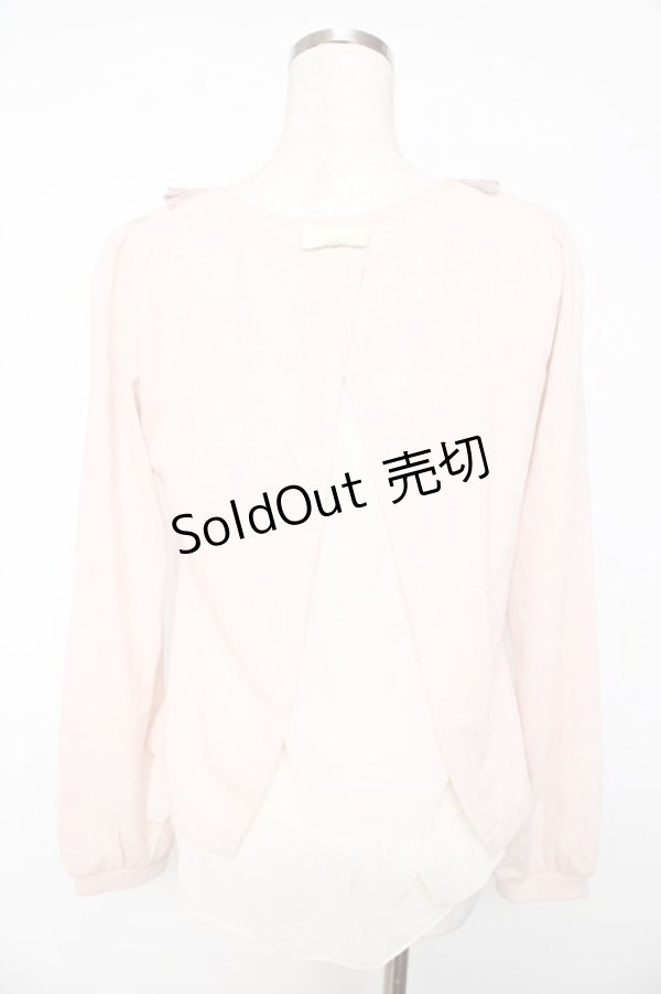 画像2: axes femme / 起毛レースVネックプルオーバー  ピンク Y-25-11-01-037-AX-TO-SZ-ZY (2)