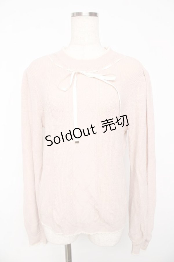 画像1: axes femme / リボン通しニット  ピンク Y-25-11-01-039-AX-TO-SZ-ZY (1)