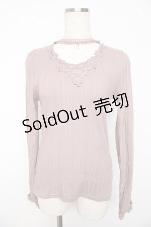 画像: axes femme / チョーカーデザインリブカット  ピンク Y-25-11-01-041-AX-TO-SZ-ZY