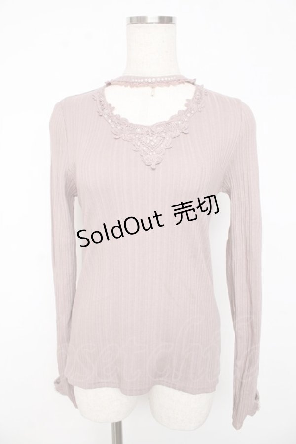 画像1: axes femme / チョーカーデザインリブカット  ピンク Y-25-11-01-041-AX-TO-SZ-ZY (1)