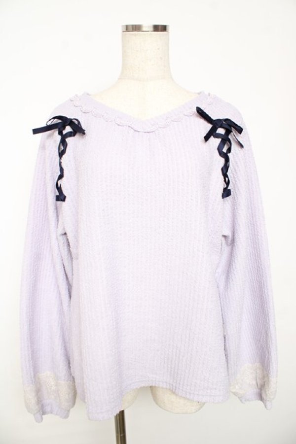 画像1: axes femme / レースアッププルオーバー F ラベンダー Y-25-11-01-043-AX-TO-SZ-ZY (1)