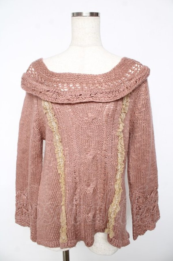 画像1: axes femme / ニット  ピンク Y-25-11-01-044-AX-TO-SZ-ZY (1)