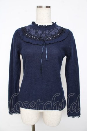 画像: axes femme / ヨーク切り替えインナープルオーバー  紺 Y-25-11-01-049-AX-TO-AS-ZY