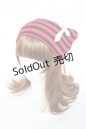 画像: ACDC RAG / 冥闇ネコミミクロスハット  赤×黒 Y-25-11-05-038-PU-AC-SZ-ZY