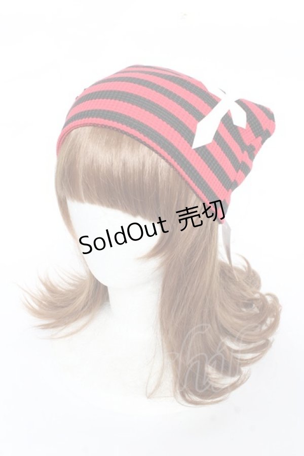 画像1: ACDC RAG / 冥闇ネコミミクロスハット  赤×黒 Y-25-11-05-038-PU-AC-SZ-ZY (1)