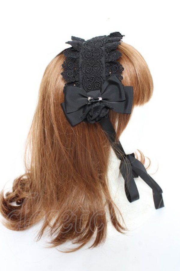 画像4: BABY,THE STARS SHINE BRIGHT / ロザリィ・ローズヘッドドレス  黒×黒 Y-25-11-05-039-BA-AC-SZ-ZY (4)