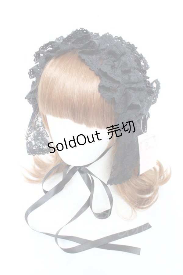 画像1: metamorphose / Fairyフリルヘッドドレス  黒 Y-25-11-05-042-ME-AC-SZ-ZY (1)