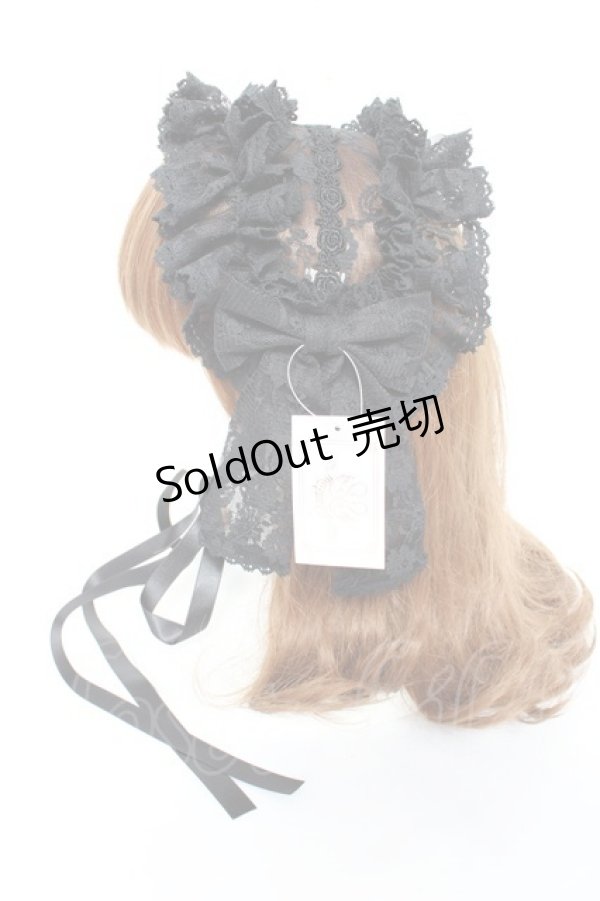 画像2: metamorphose / Fairyフリルヘッドドレス  黒 Y-25-11-05-042-ME-AC-SZ-ZY (2)