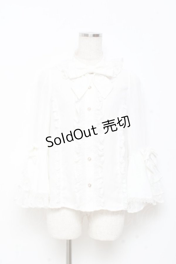 画像1: axes femme kawaii / 姫袖7分丈ブラウス M 白 Y-25-11-05-045-AX-BL-SZ-ZY (1)