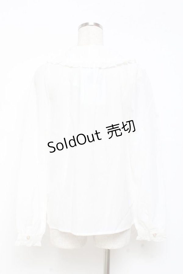 画像2: Amavel / 襟刺繍ブラウス F 白 Y-25-11-05-046-CA-BL-SZ-ZY (2)