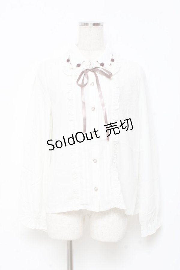 画像1: axes femme POETIQUE / ロザリウムフリルブラウス M 生成り Y-25-11-05-047-AX-BL-SZ-ZY (1)