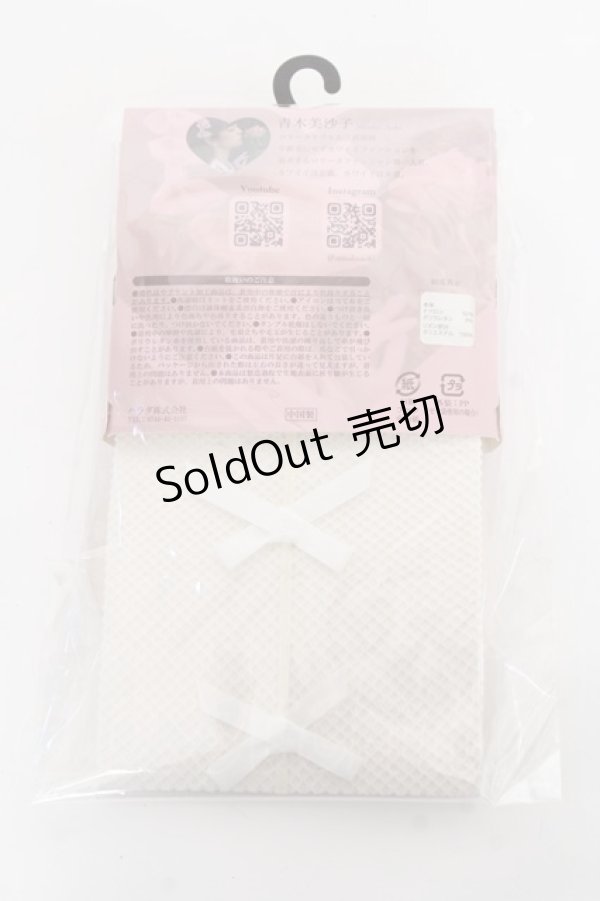 画像2: m petit by misako / AMフロントリボンタイツ L-LL 濃白 Y-25-11-05-007-LO-ZA-SZ-ZY (2)