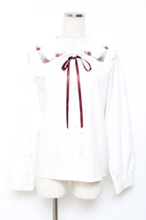 画像: axes femme POETIQUE / ラ　レコルト刺繍襟ブラウス M 生成り Y-25-11-05-049-AX-BL-SZ-ZY