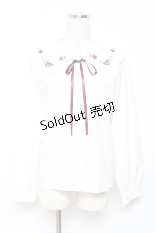 画像1: axes femme POETIQUE / ラ　レコルト刺繍襟ブラウス M 生成り Y-25-11-05-049-AX-BL-SZ-ZI (1)