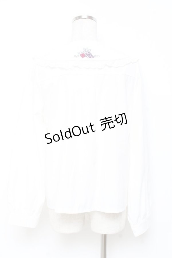 画像2: axes femme POETIQUE / ラ　レコルト刺繍襟ブラウス M 生成り Y-25-11-05-049-AX-BL-SZ-ZI (2)