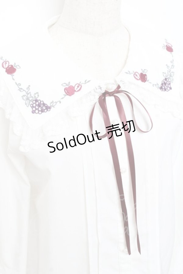 画像3: axes femme POETIQUE / ラ　レコルト刺繍襟ブラウス M 生成り Y-25-11-05-049-AX-BL-SZ-ZI (3)