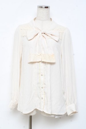 画像: axes femme / ボウタイブラウス M 生成り Y-25-11-05-051-AX-BL-SZ-ZY