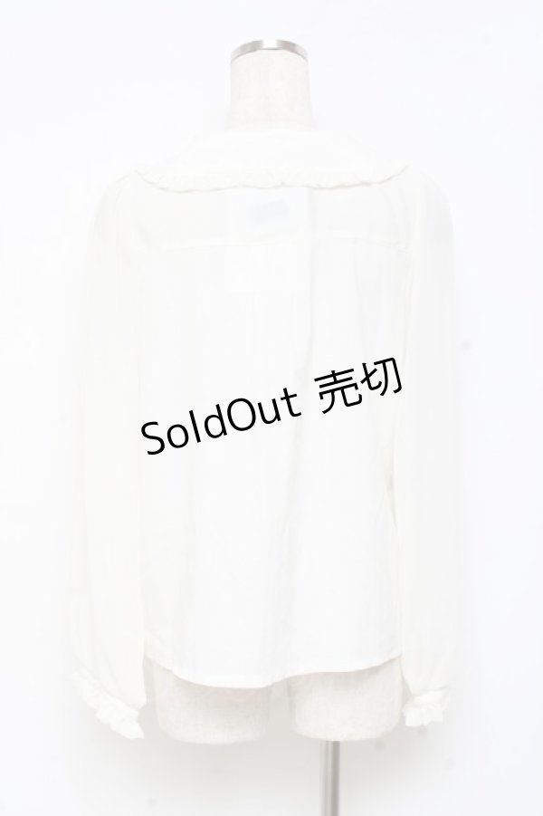 画像2: axes femme POETIQUE / 襟花刺繍ブラウス M 生成り Y-25-11-05-052-AX-BL-SZ-ZY (2)