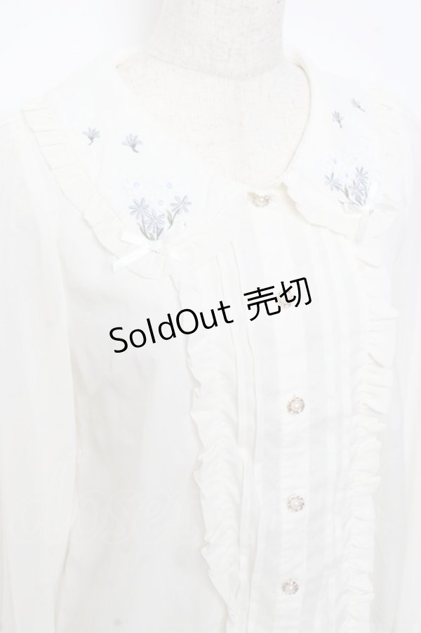 画像3: axes femme POETIQUE / 襟花刺繍ブラウス M 生成り Y-25-11-05-052-AX-BL-SZ-ZY (3)