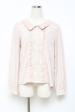 画像: axes femme POETIQUE / セーラー襟レースブラウス M ベージュ Y-25-11-05-053-AX-BL-SZ-ZY