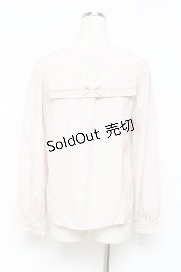 画像2: axes femme POETIQUE / セーラー襟レースブラウス M ベージュ Y-25-11-05-053-AX-BL-SZ-ZY (2)