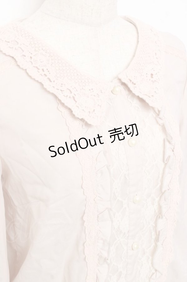 画像4: axes femme POETIQUE / セーラー襟レースブラウス M ベージュ Y-25-11-05-053-AX-BL-SZ-ZY (4)