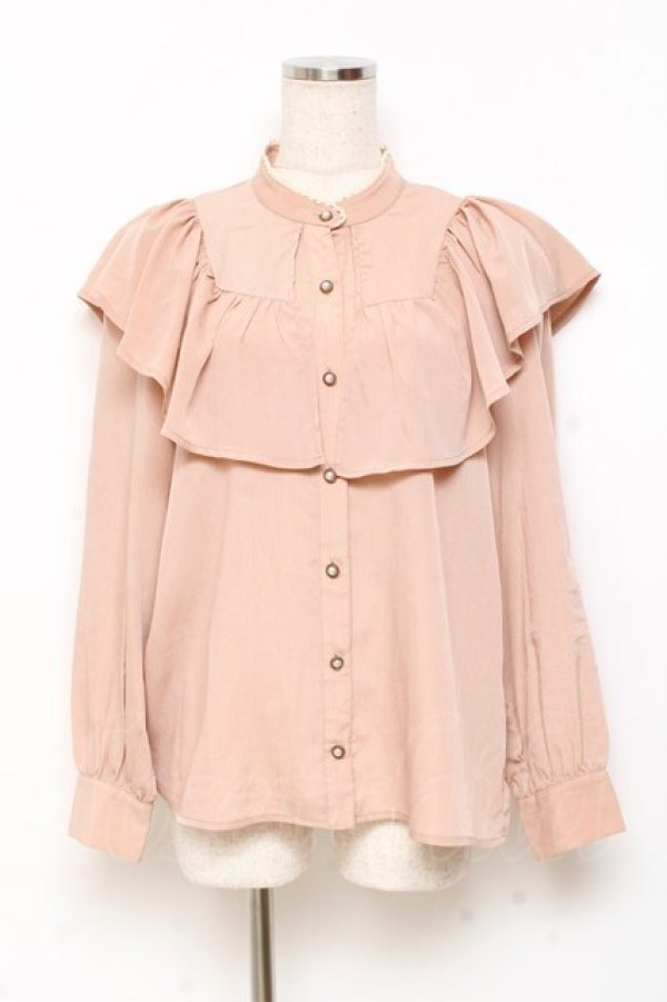 画像1: axes femme NOSTALGIE / 襟フリルブラウス M ベージュ Y-25-11-05-054-AX-BL-SZ-ZI (1)