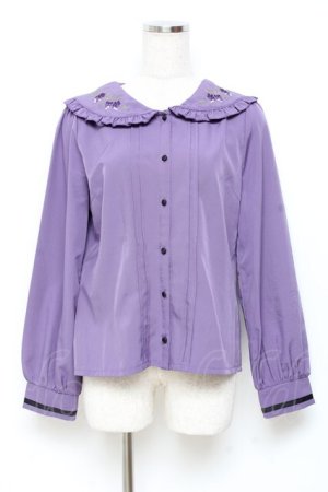 画像: axes femme POETIQUE / ヴァンダンジュ刺繍ブラウス M パープル Y-25-11-05-055-AX-BL-SZ-ZY