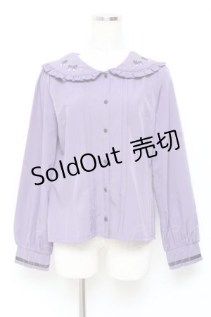 画像: axes femme POETIQUE / ヴァンダンジュ刺繍ブラウス M パープル Y-25-11-05-055-AX-BL-SZ-ZY