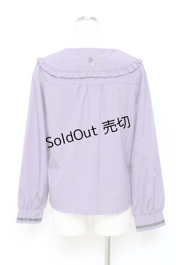 画像2: axes femme POETIQUE / ヴァンダンジュ刺繍ブラウス M パープル Y-25-11-05-055-AX-BL-SZ-ZY (2)