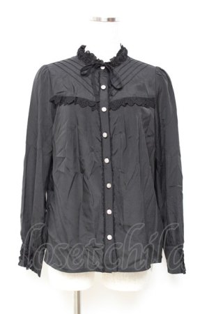 画像: axes femme kawaii / 袖レースアップブラウス M 黒 Y-25-11-05-058-AX-BL-SZ-ZY