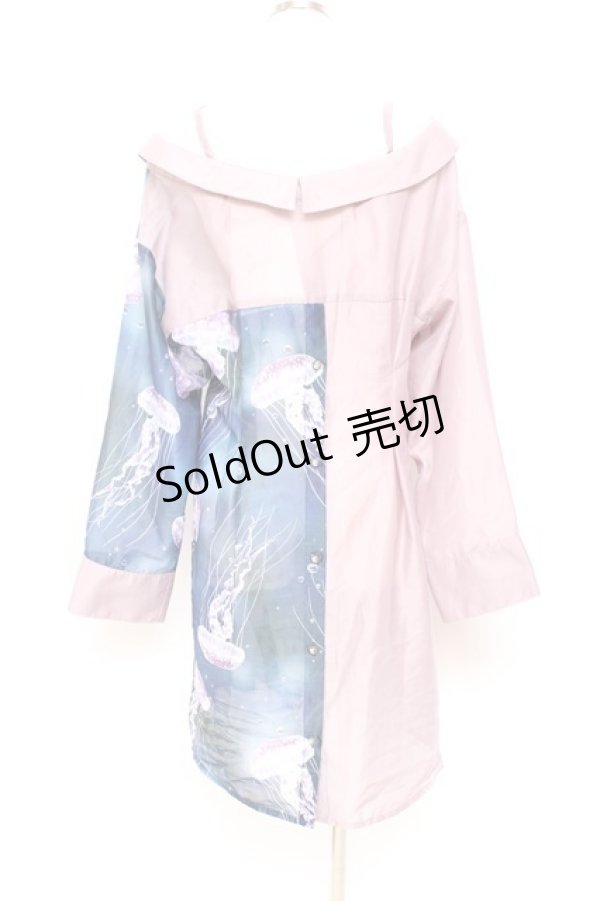 画像2: axes femme POETIQUE / 揺蕩う海月シアーロングシャツ M ラベンダー Y-25-11-05-059-AX-BL-SZ-ZY (2)